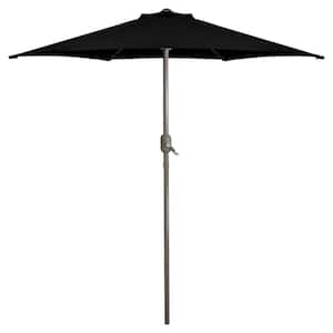 7.5 ft. Outdoor Patio Market Umbrella with Hand Crank Black