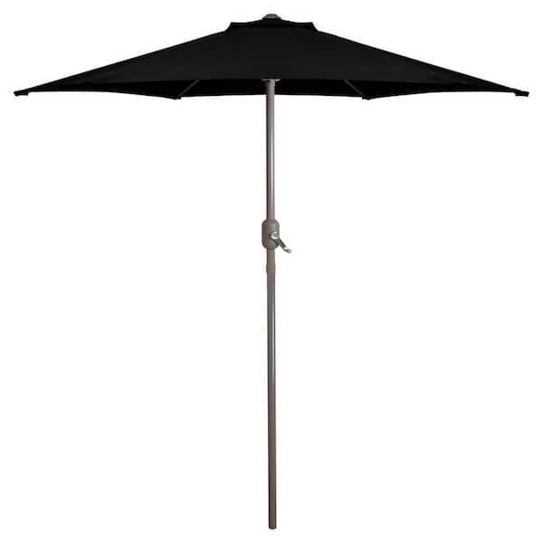 Northlight 7.5 ft. Outdoor Patio Market Umbrella with Hand Crank Black