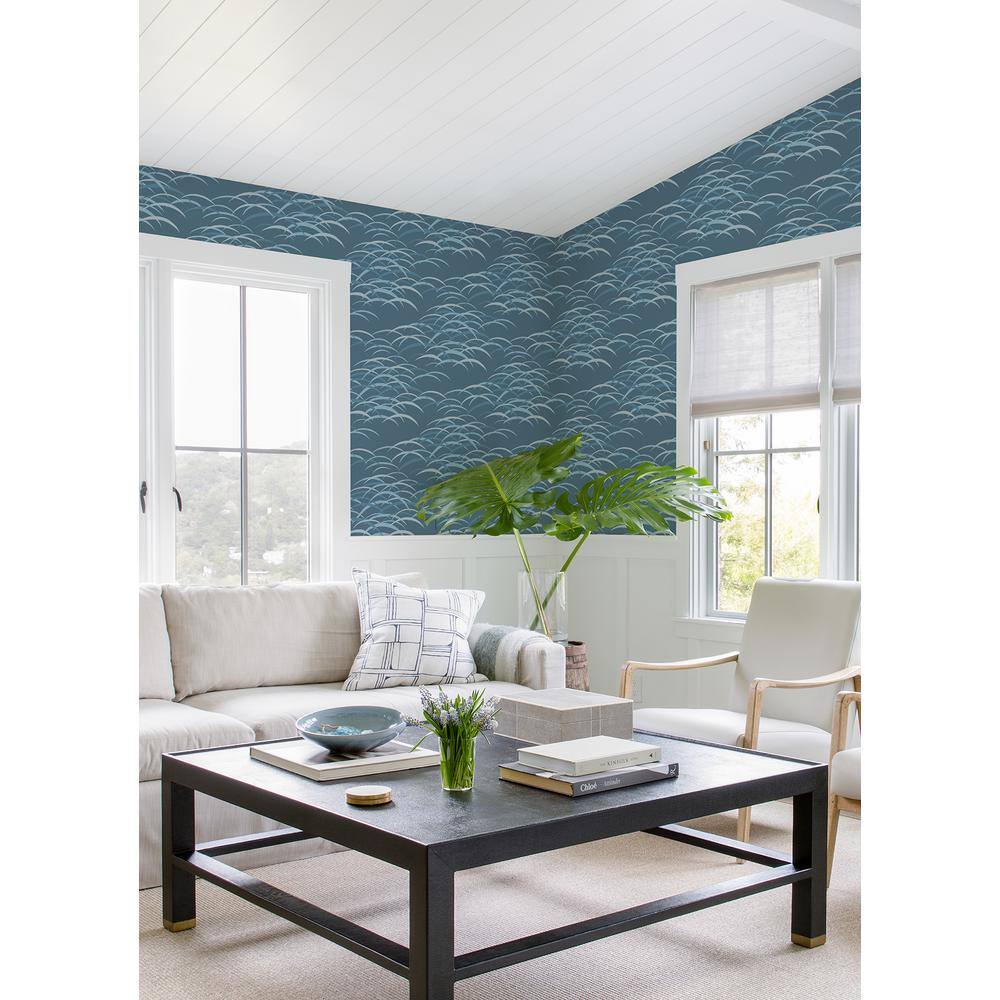 Dark Blue Abstract Geometric Non-Pasted Washable Wallpaper