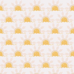 Suns Yellow Removable Peel and Stick Vinyl Wallpaper Sample