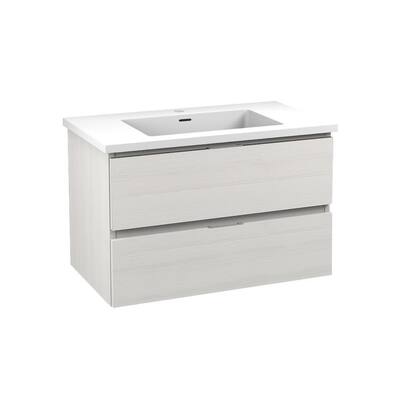 Conques 30 in. W x 18 in. D x 20 in. H Single Sink Bath Vanity in Rich White with White Vanity Top