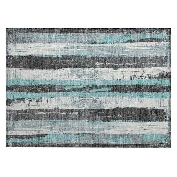 Chantille Machine Washable Indoor/Outdoor Abstract ACN1872 Teal 2 ft. x 3 ft. Accent Rug