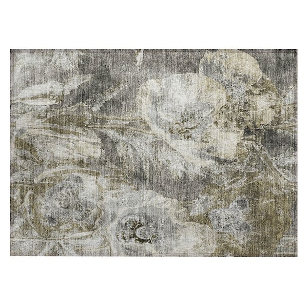 Chantille Machine Washable Indoor/Outdoor Abstract ACN2798 Pewter 2 ft. x 3 ft. Accent Rug