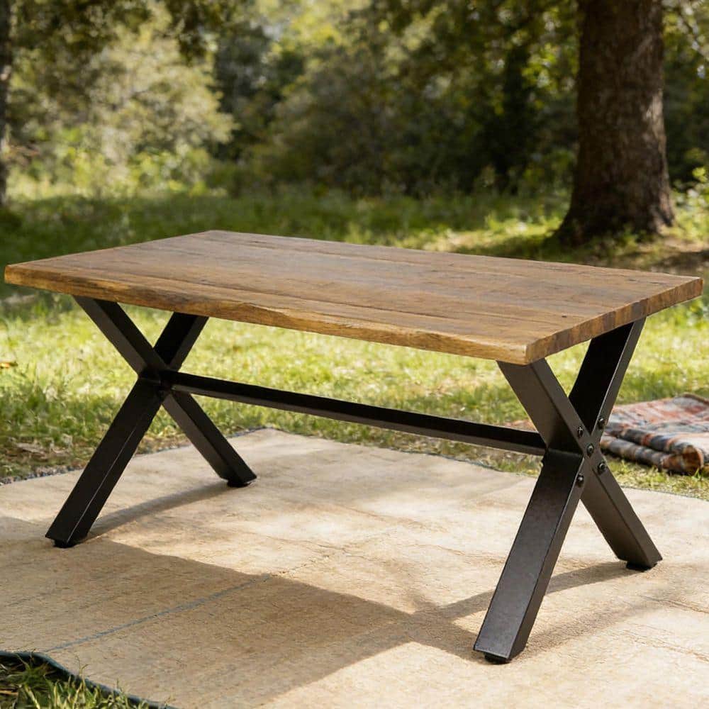 Coporesell Teak Acacia Wood Rectangle Outdoor Coffee Table with