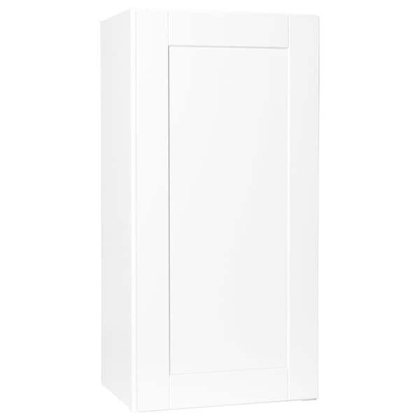 Hampton Bay Shaker Satin White Stock Assembled Wall Kitchen Cabinet (18 in. x 36 in. x 12 in.)