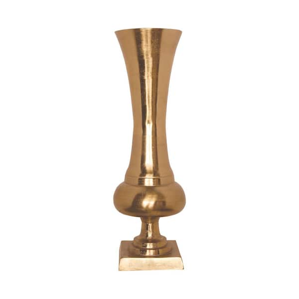 Titan Lighting Aluminum Flair 28 in. Aluminum Decorative Vase in Gold