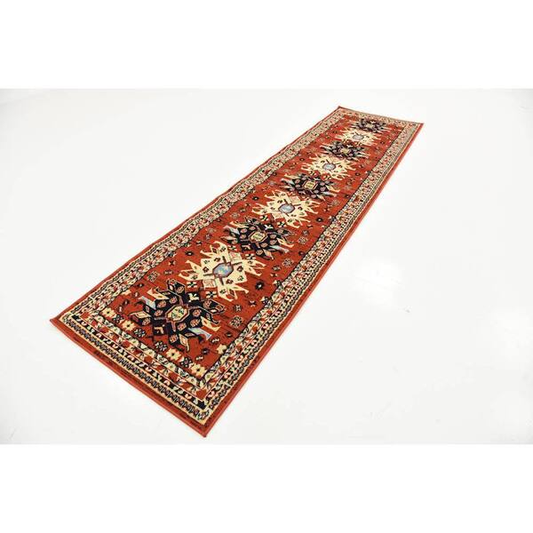 Unique Loom Oasis Taftan Rug Terracotta/Cream 2' 7 x 10' Runner