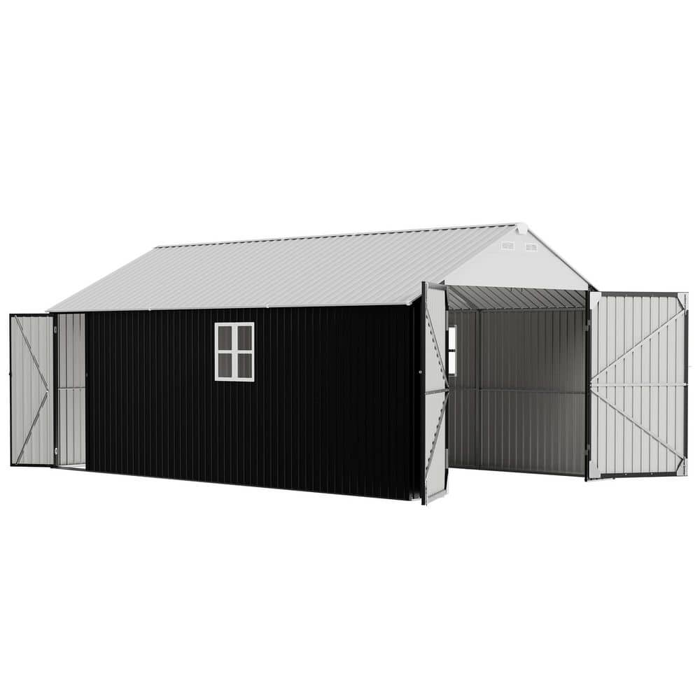 dm20素子白2ユニ黒1BS1 VIWAT 12 ft. W x 20 ft. D Metal Outdoor Storage Garden Tool Steel