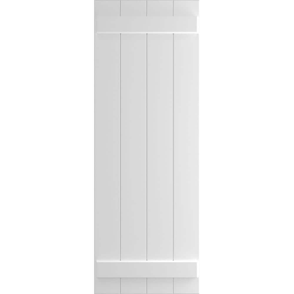 "21 1/2"" x 35"" True Fit PVC Four Board Joined Board-n-Batten Shutters, White (Per Pair)" price history on PriceWatchPro