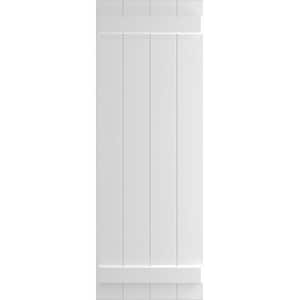 21 1/2" x 78" True Fit PVC Four Board Joined Board-n-Batten Shutters, White (Per Pair)