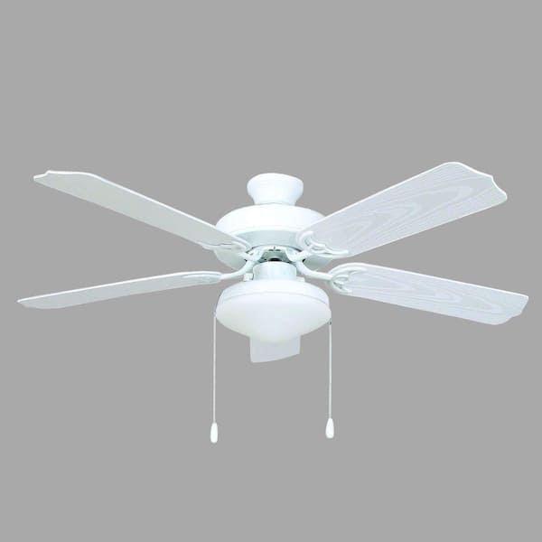 Yosemite Home Decor Patterson 52 in. White Outdoor Ceiling Fan with 72 in. Lead Wire