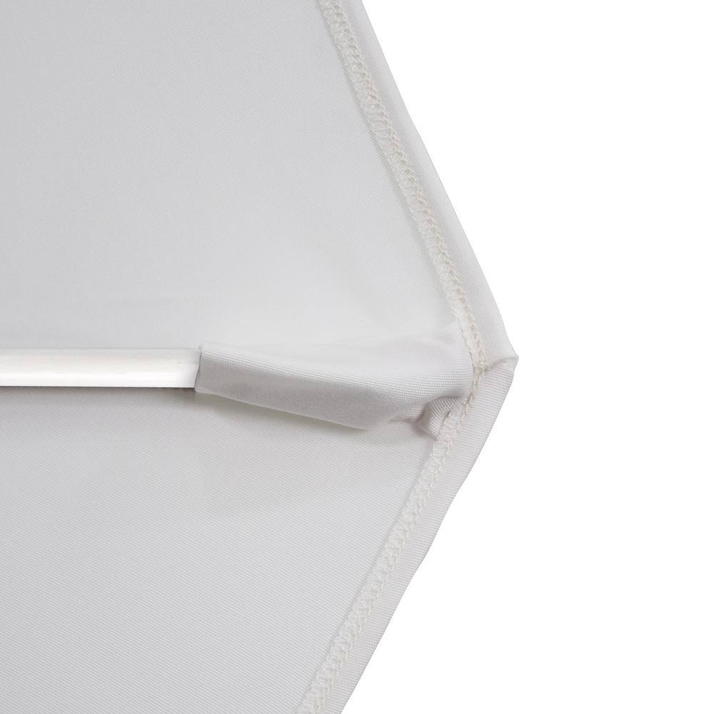 9 ft Black and White Fiberglass Patio Umbrella with Olefin Fabric