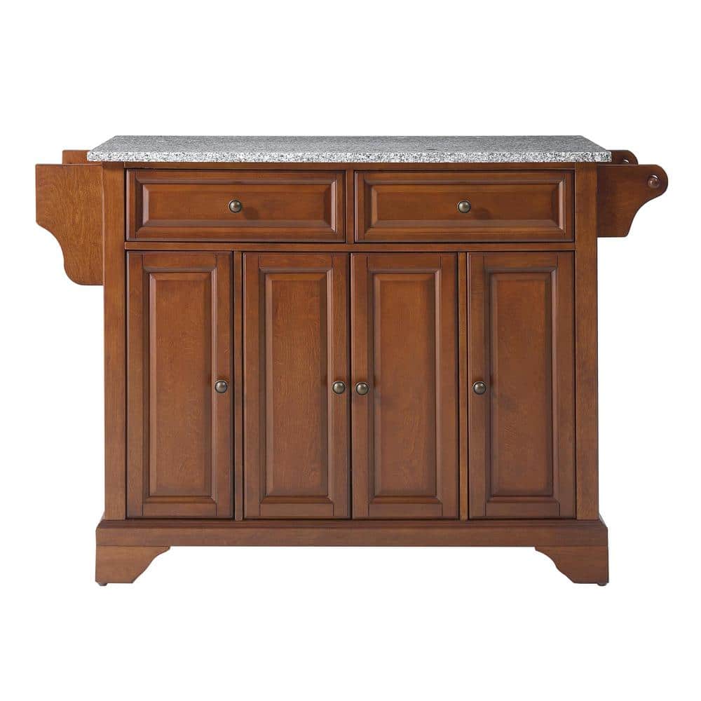 CROSLEY FURNITURE Lafayette Cherry Kitchen Island with Granite Top