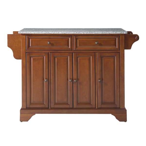 CROSLEY FURNITURE Lafayette Cherry Kitchen Island with Granite Top
