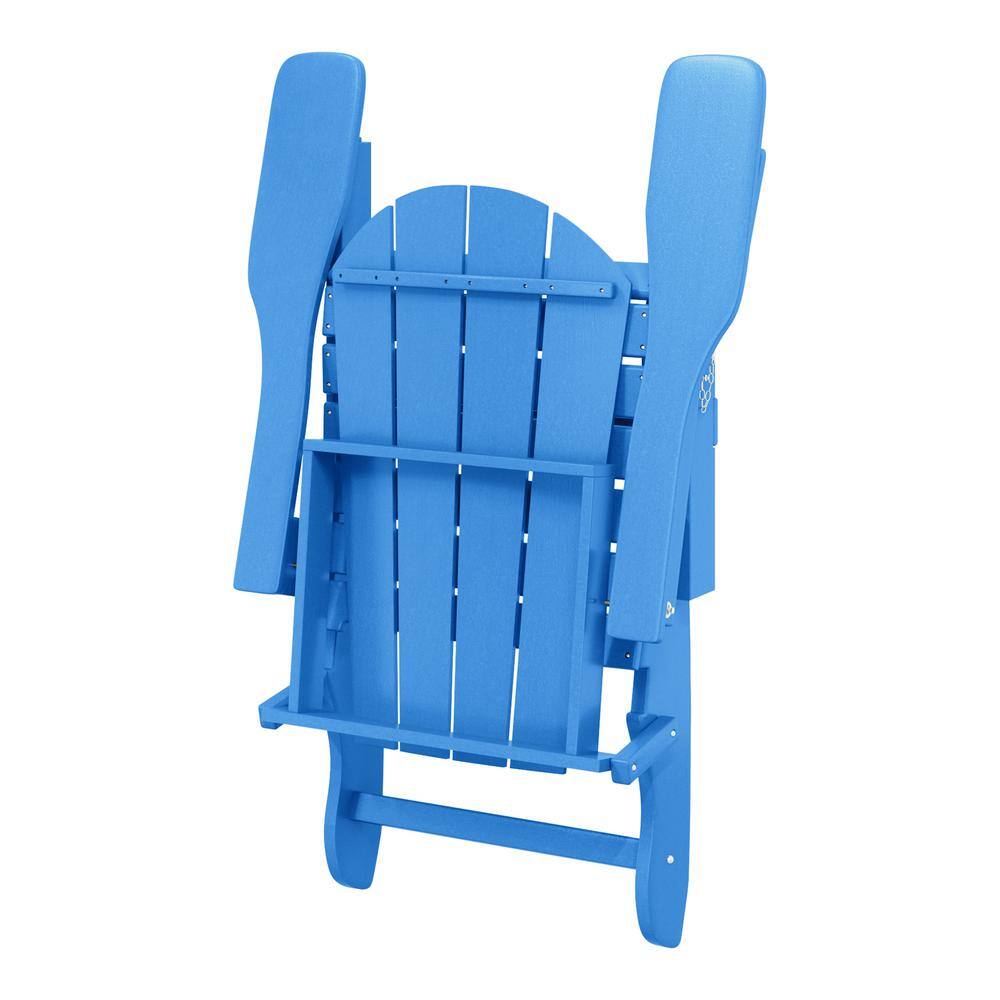Laguna Pacific Blue Weather-Resistant Poly Adirondack Chairs Set
