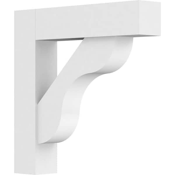 Ekena Millwork Standard Carmel 3 in. W x 16 in. H x 16 in. D Signature Urethane Polyurethane Bracket With Block Ends