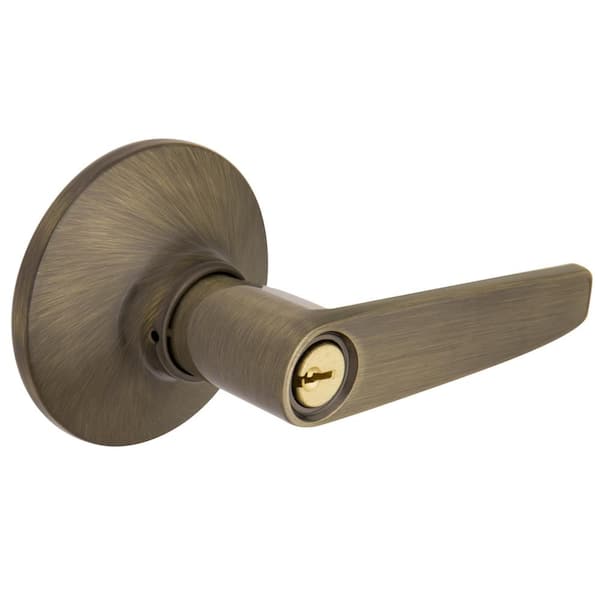 Defiant Olympic Antique Brass Keyed Entry Door Handle 32LG800B - The Home  Depot, door handle 