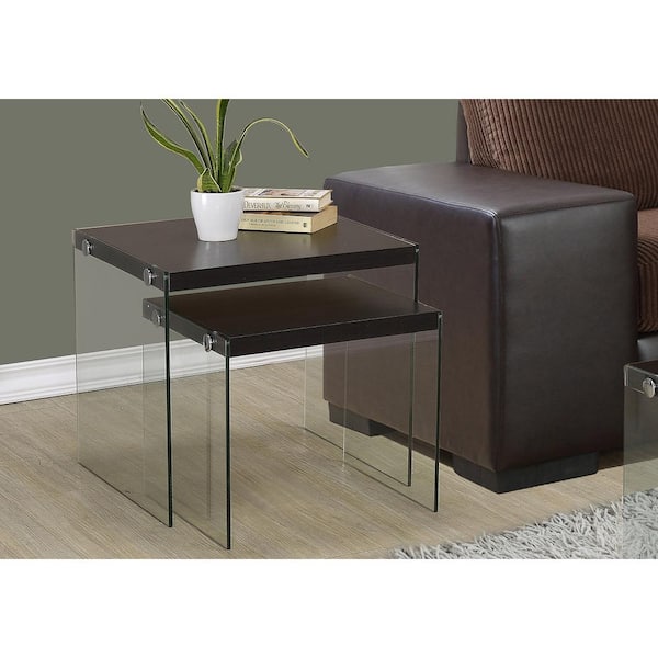 Unbranded Espresso Nesting Table (2-Piece)