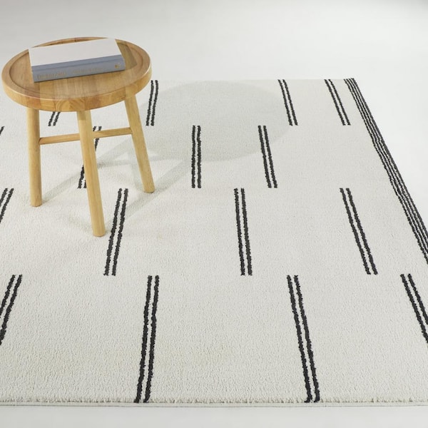 Ferrara Charcoal 8 ft. x 10 ft. Striped Area Rug