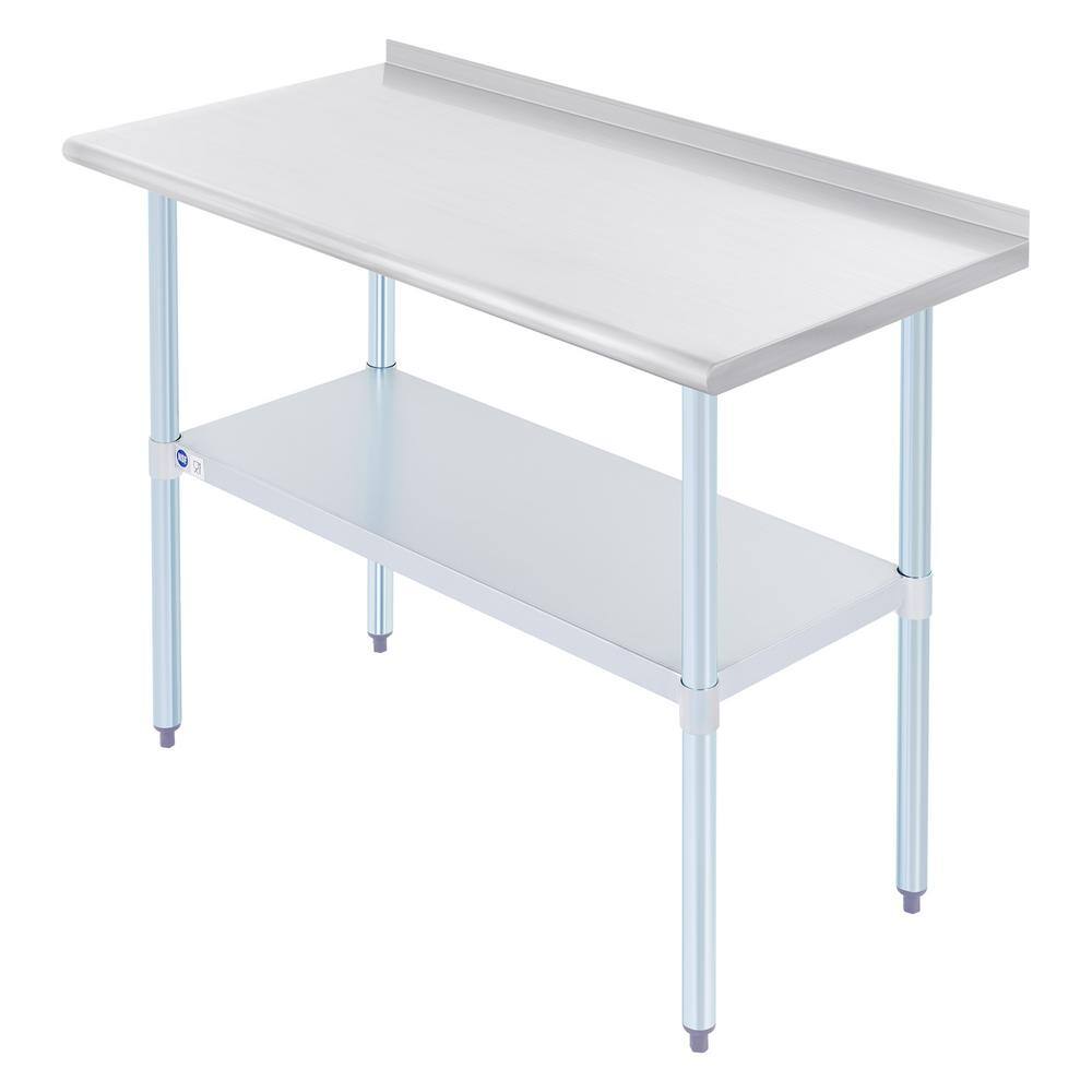 Merra 48 in. Silver Rectangle Console Table Kitchen Table with