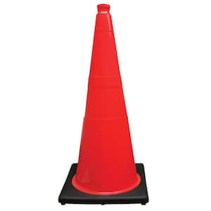 28 in. Orange Traffic Cone with Black Base 7 lbs.