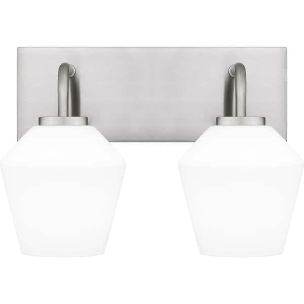 Quoizel Nielson 13.5 in. 2 Light Brushed Nickel Vanity Light