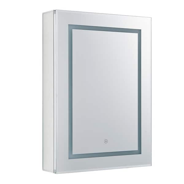 A&E Helai-LED 20 in. H 28 in. Recessed or Surface Mount Medicine Cabinet with Mirror