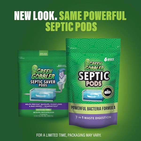 Green Gobbler Septic Tank Treatment Pods Drain Cleaner (2-Pack