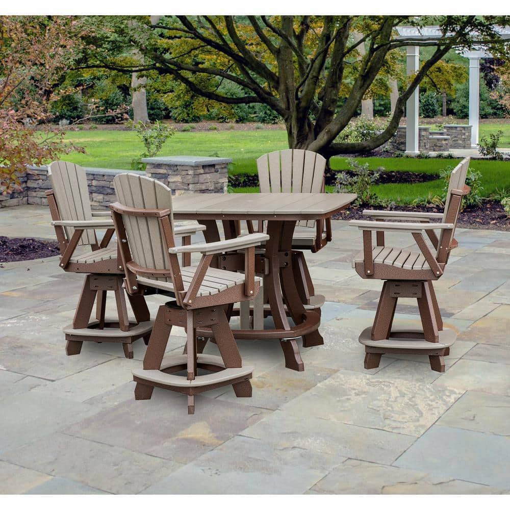 Adirondack Series Tudor Brown 5 Piece Poly Resin Square Counter Height Outdoor Dining Set price history on PriceWatchPro