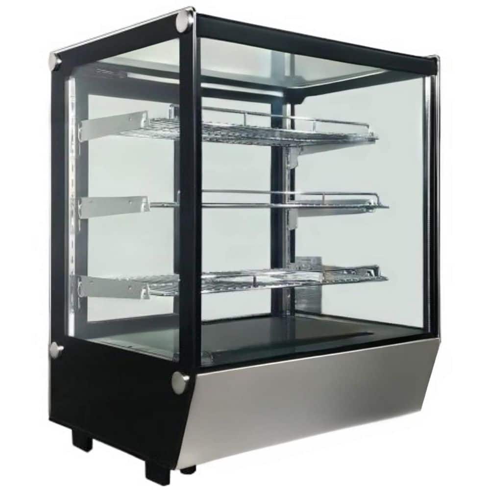 28 in. W 5.1 cu. ft. Commercial NSF Refrigerated Countertop Bakery Display Case EW5R in Black