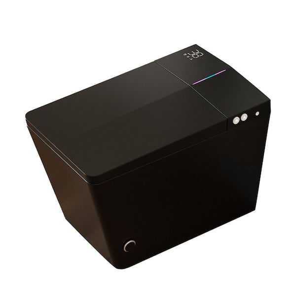 Square Smart Toilet with Tank Built-In, Auto Flush 1.28 GPF, Heated Bidet Seat and Drying, LED Night Light Matte Black