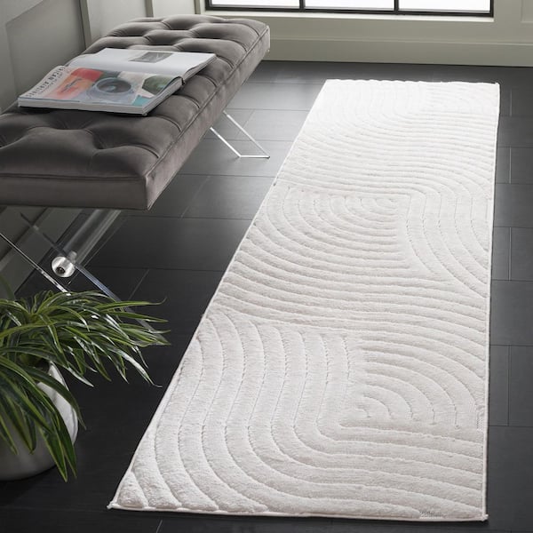 Selena 2 ft. x 10 ft. Ivory Swirl Runner Rug