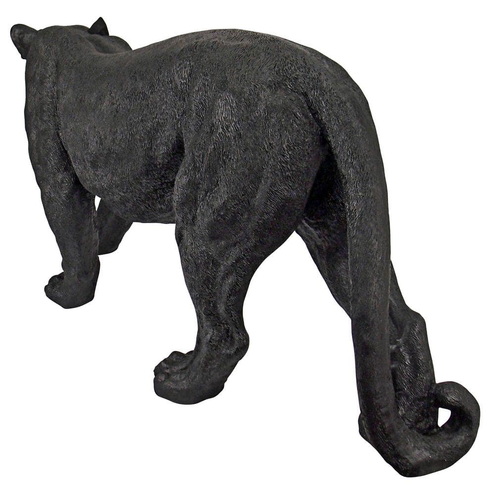 Large Black Resin Panther Garden Statue