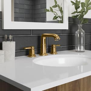 Numista 8 in. Widespread Double Handle Bathroom Faucet in Vibrant Brushed Moderne Brass