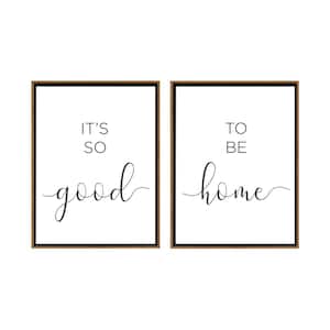 It's So Good To Be Home Framed Canvas Wall Art - 24 in. x 32 in. Each, by Kelly Merkur 2-Piece Set Natural Frames
