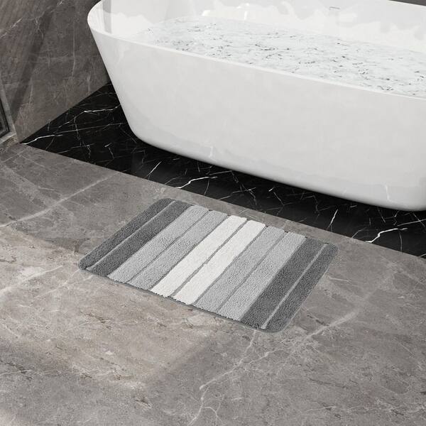 Jeedeson 19.69 in. x 31.5 in. Flocked Bath Rug Mat, Non Slip, Soft