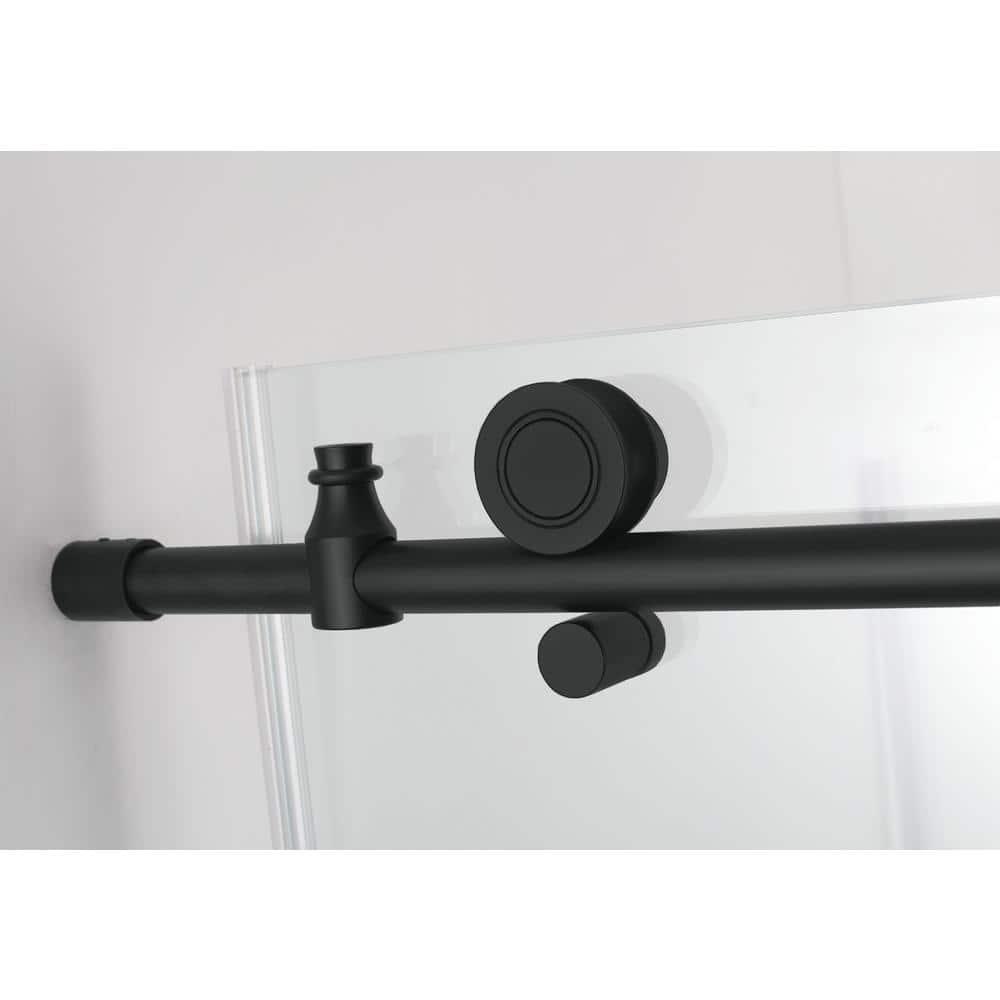 Coraline XL Matte Black Frameless Sliding Shower Enclosure