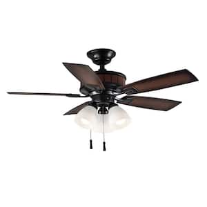 Riverwalk 42 in. Indoor/Outdoor LED Natural Iron Wet Rated Ceiling Fan with Light Kit and 5 ABS Weatherproof Blades