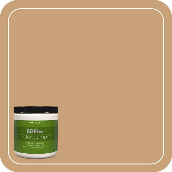 BEHR PREMIUM PLUS 8 oz. #BXC-70 Fresh Sawdust Semi-Gloss Interior/Exterior Paint & Primer Color Sample