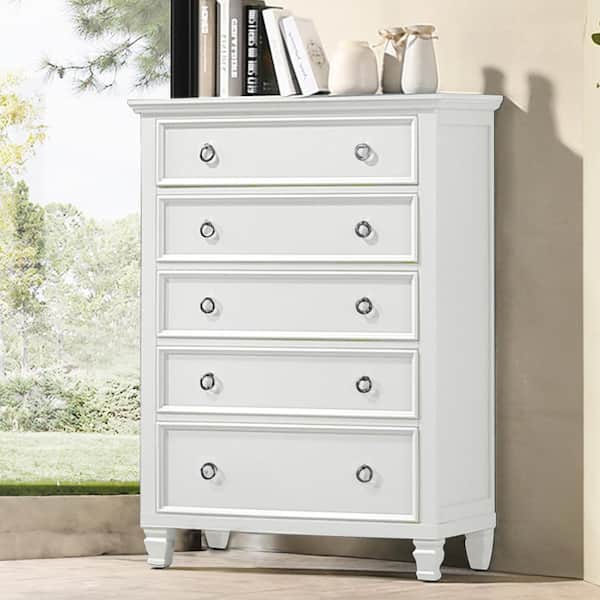 New Classic Furniture Tamarack White 5-drawer 36 in. Chest
