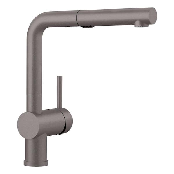 Blanco Linus Single-Handle Pull Out Sprayer Kitchen Faucet in Metallic Gray