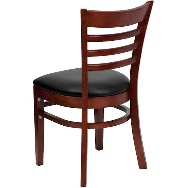 Carnegy Avenue Black Vinyl Seat/Mahogany Wood Frame Restaurant