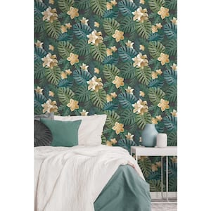 Dimensions Mustard Tropical Non-Pasted Paper Wallpaper