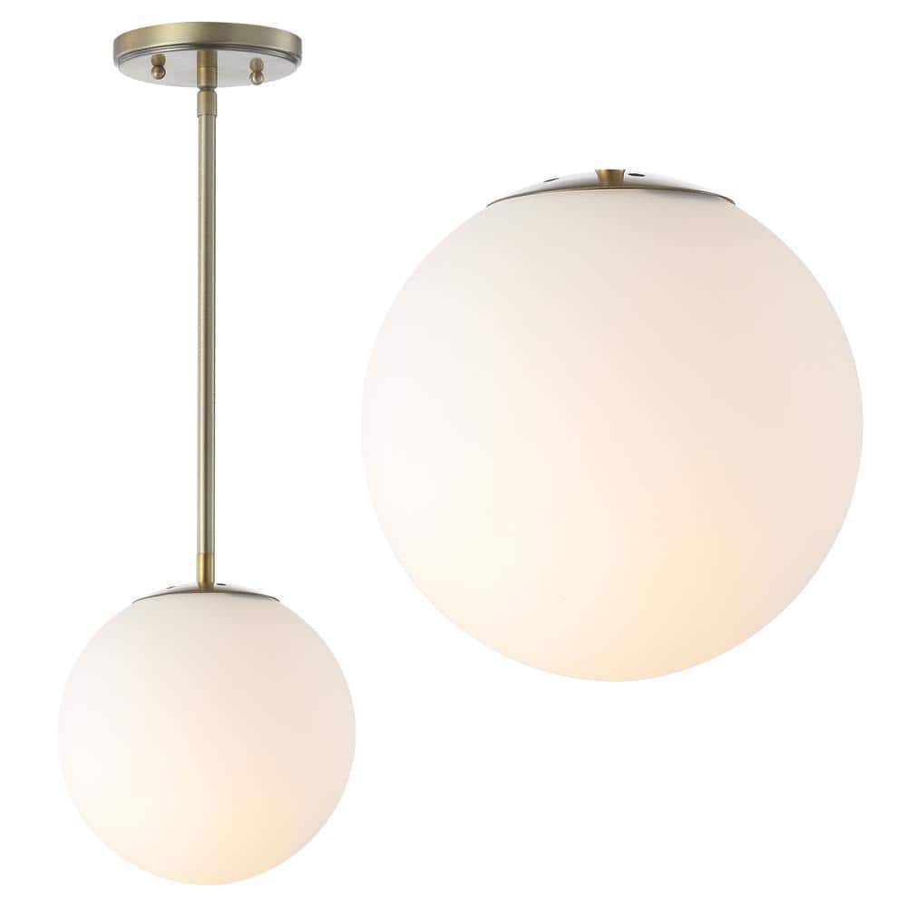 Bleecker 7.75" White Glass Globe LED Pendant Light