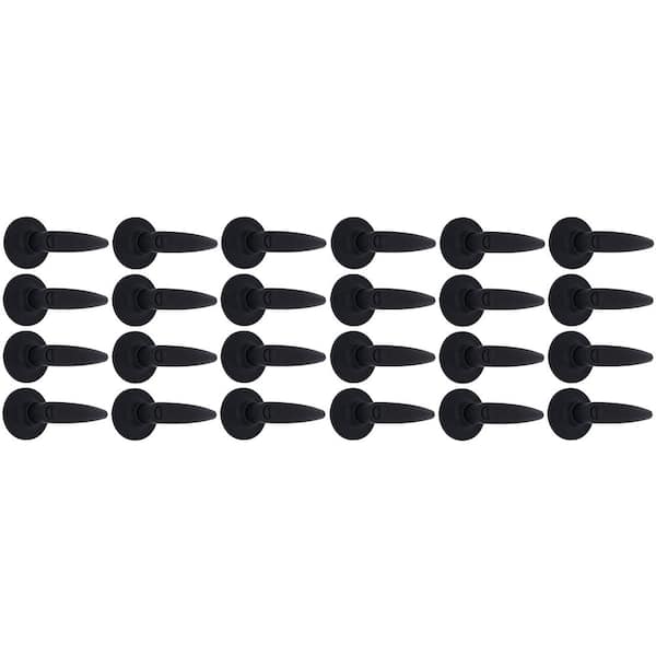Straight Matte Black Bed/Bath Door Lever 24-Pack