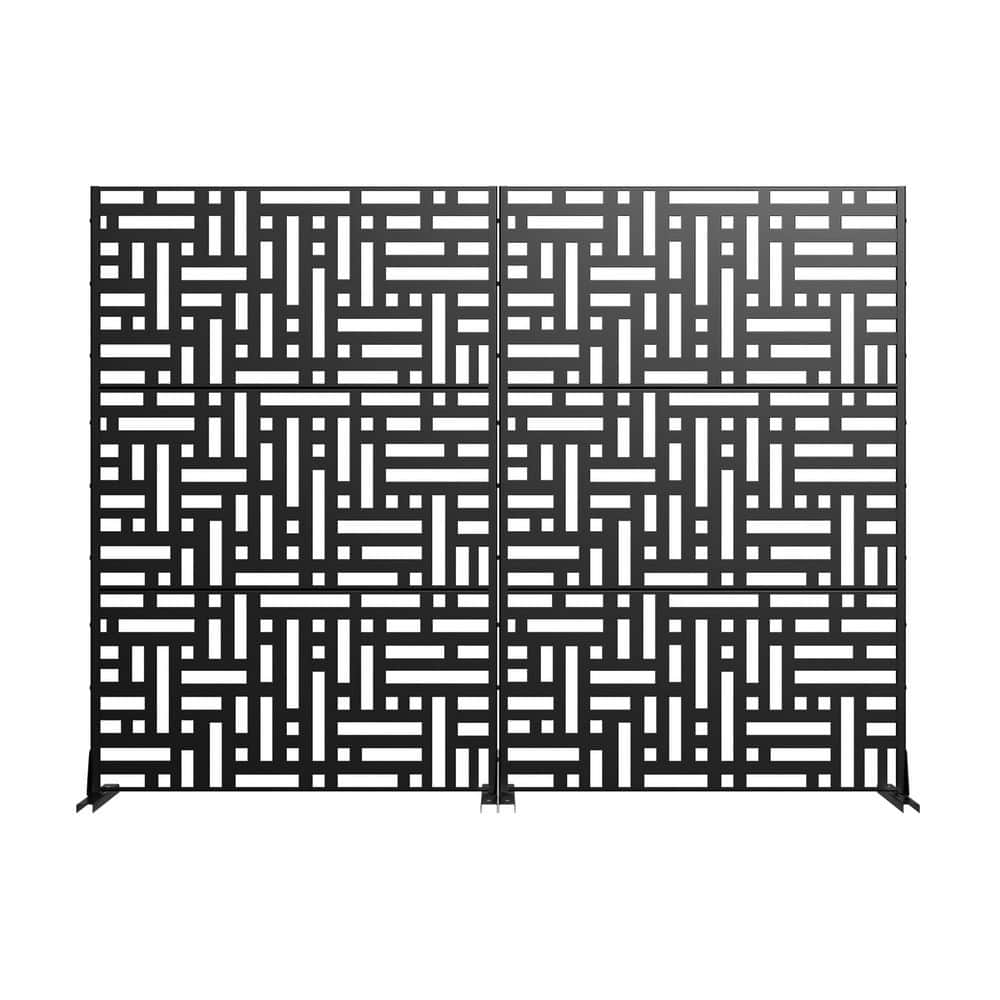 Set of 4 Outdoor Privacy Fence 47 in. L x 16 in. W x 72 in. H Black Galvanized Steel Garden Privacy Screen price history on PriceWatchPro