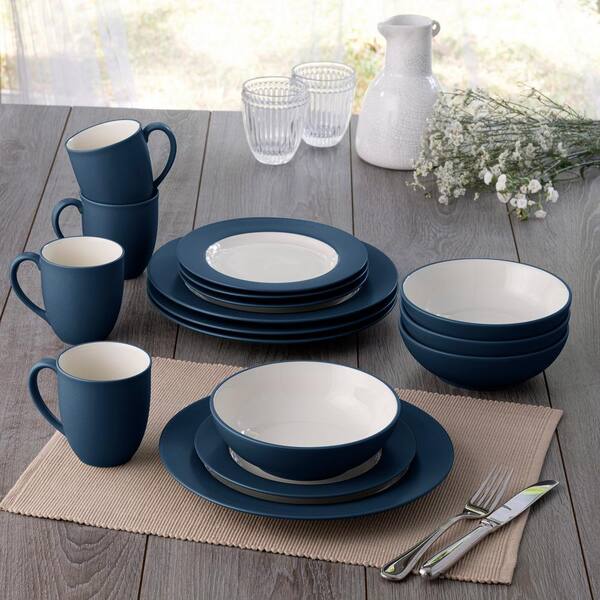 Noritake Colorwave Blue 16-Piece Rim (Blue) Stoneware Dinnerware