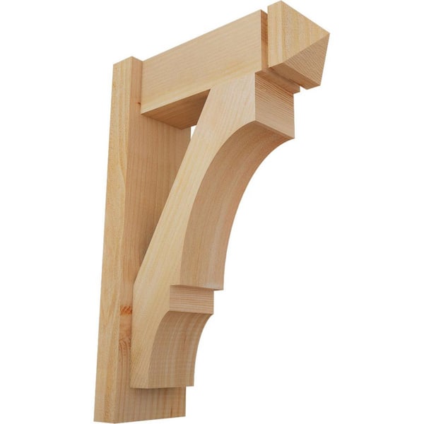 Ekena Millwork 6 in. x 24 in. x 16 in. Douglas Fir Balboa Arts and Crafts Rough Sawn Outlooker