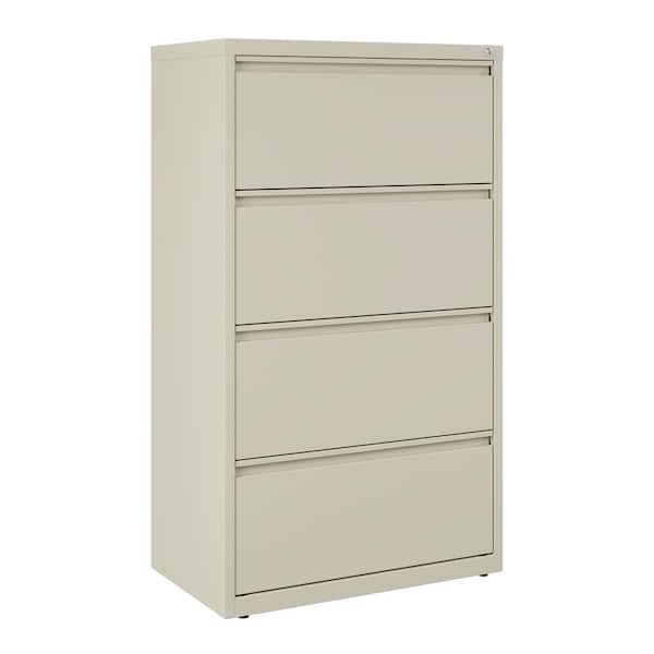 4 Drawer Putty Metal 30 in. W Lateral File Cabinet for Home and Office, Holds Letter, Legal and A4 Hanging Folders