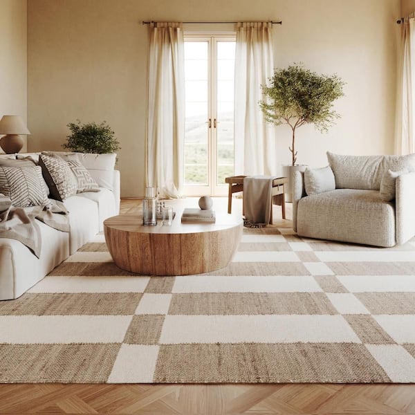 Tierra Jute Modern Farmhouse Brown 8 ft. x 10 ft. Indoor Area Rug